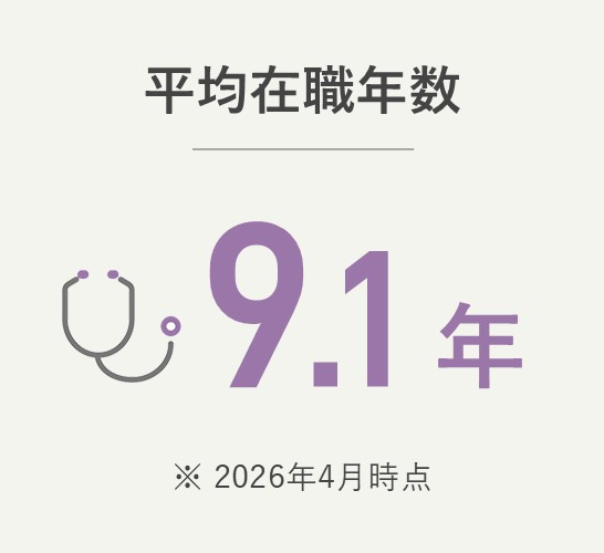 平均在職年数 9.1年（2026年4月時点）